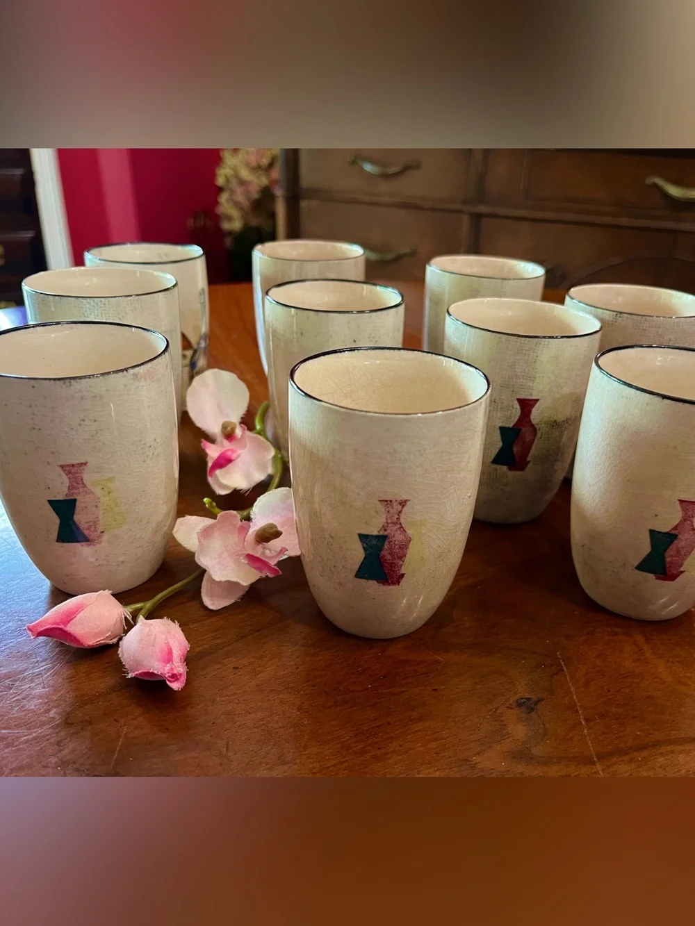 MCM Royal Sealy Capri Ceramic Wine & Cheese Sangria Set 2 Pitchers 10 Cups Japan